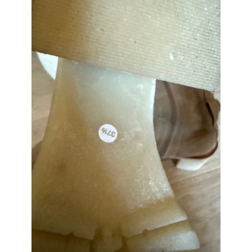 FREE PEOPLE TAN BEIGE JASPER PLATFORM KNEE HIGH BOOTS SIZE 37.5 / 7.5 - Picture 5 of 5